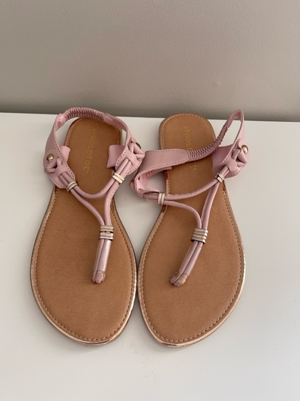 Women's Pink T-Strap Sandals